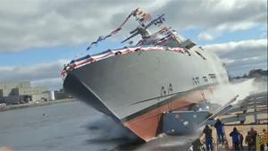 Sideway Launch New Navy Vessel