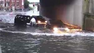 Stupid Driver Submerges Car