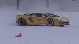 Fun In The Snow With Lamborghini's
