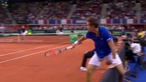 Epic Save From Tennis Player