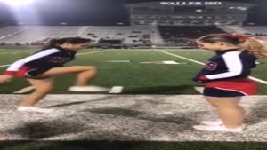 Cheerleader Steps On Invisible Box